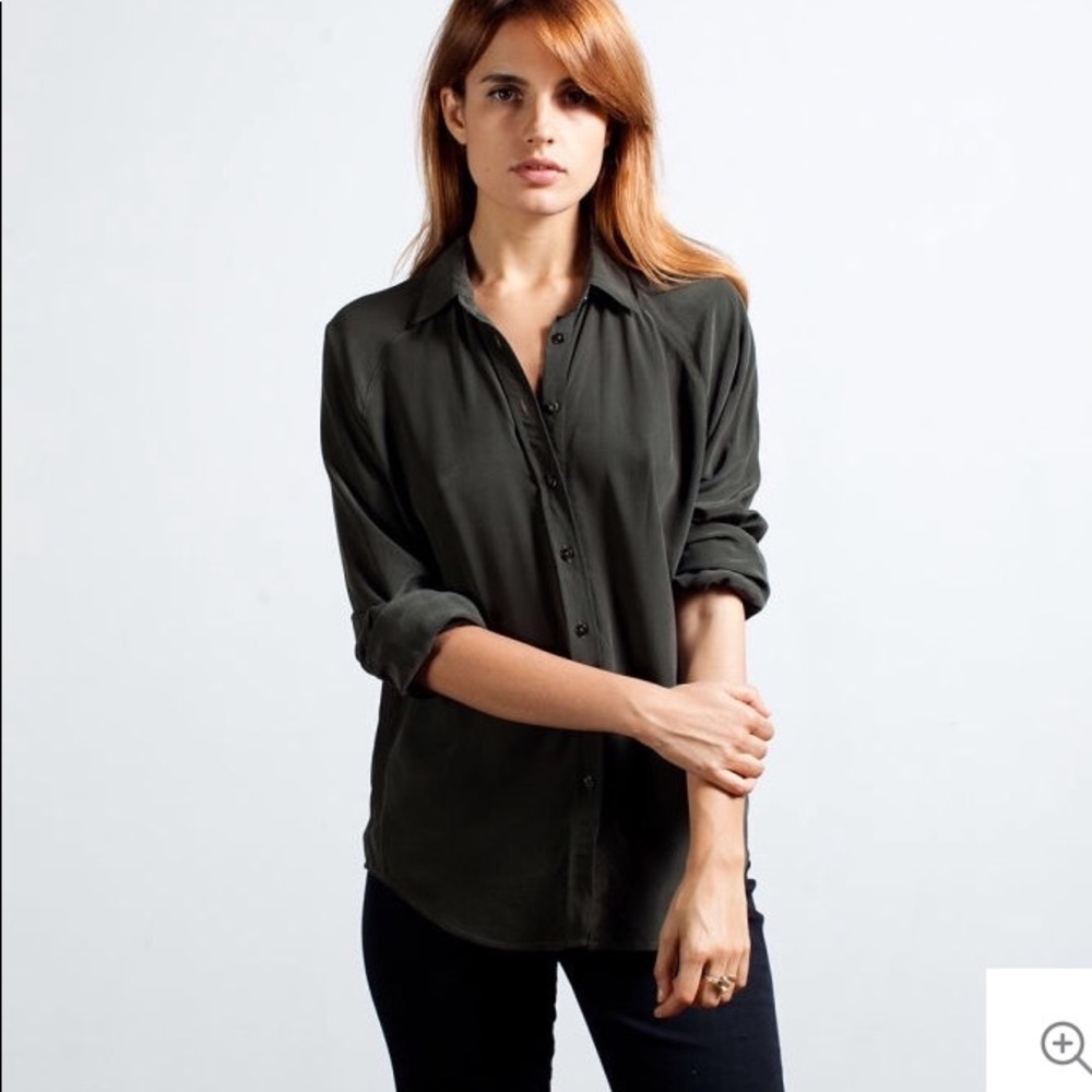 Everlane Silk Point Collar Top